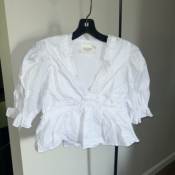 White Ruffle Rela Blouse Hyacinth House - Picture 3 of 9